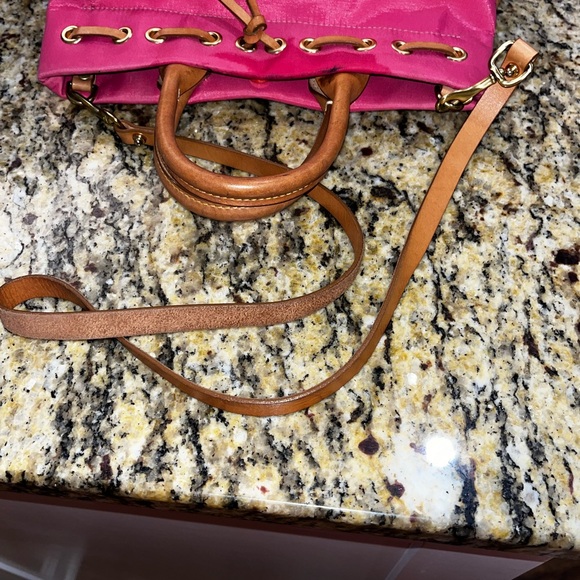 Dooney & Bourke Fuchsia Satchel with Tan Accents - Picture 3 of 7